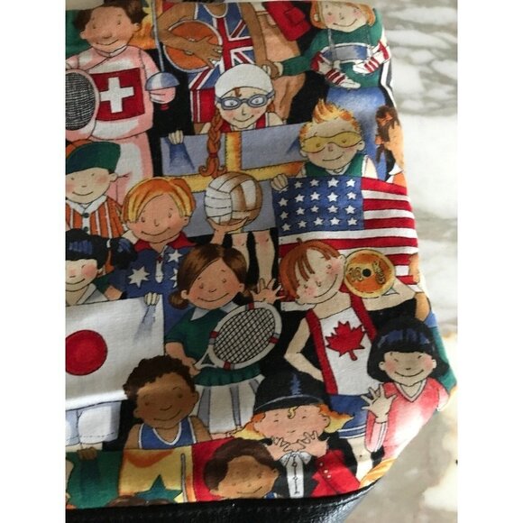 Olympic Games Shoulder Bag Zipper Shut World Athlete Illustrations - Picture 4 of 7